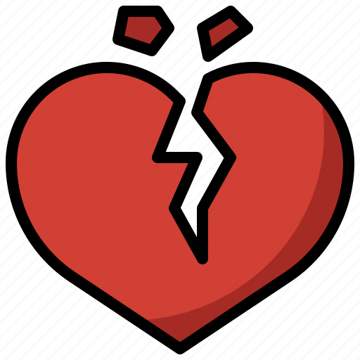 Heartbreak, heartbroken, break, up, broken, heart, romance icon - Download on Iconfinder