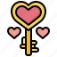 key, heart, love, and, romance, valentines, door 