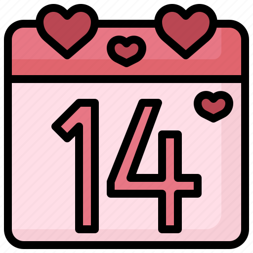 Valentines, day, calendar, time, date, love, romance icon - Download on Iconfinder