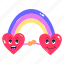 love rainbow, colour spectrum, sky rainbow, rainbow hearts, seven colours 