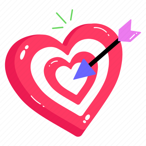 Love arrow, love target, heart target, heart shape, dartboard icon - Download on Iconfinder