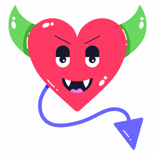 Evil heart, devil heart, evil emoji, devil emoji, heart emoji icon - Download on Iconfinder