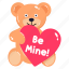 teddy bear, be mine, valentine teddy, soft toy, stuffed toy 
