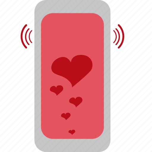 Love, phone, pink, valentines, hearts icon - Download on Iconfinder