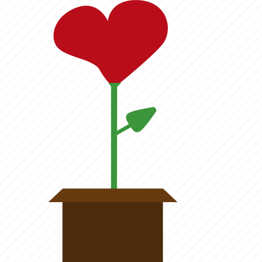 Flower, hearth, pot, valentines icon - Download on Iconfinder
