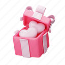 valentine, gift box, heart, present, romantic, love 