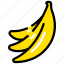 banana, fruit, food, yellow 
