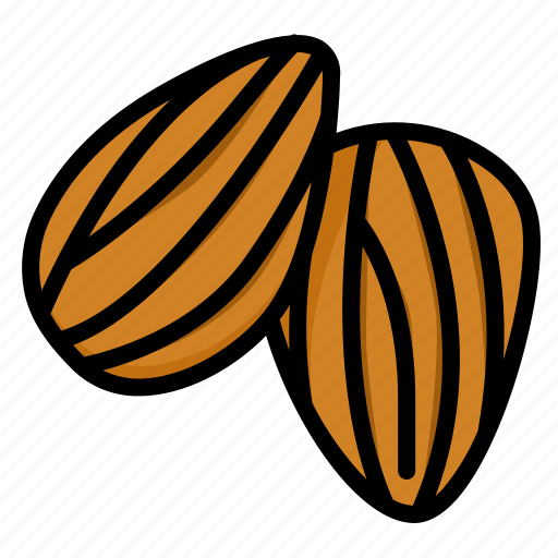 Almonds, almond, vegan, legumes, nut, fiber, plant based food icon - Download on Iconfinder