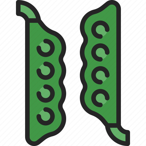 Green, pea, pod, bean, vegetable, vegetarian, harvest icon - Download on Iconfinder