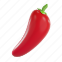 3d rendering, red, pepper, vegetable, vegetables, healthy, food, fresh, vegetarian 