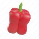 3d rendering, peppers, vegetable, vegetables, healthy, food, fresh, vegetarian 