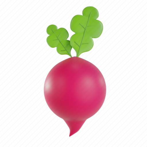 3d rendering, radish, vegetable, vegetables, vegetarian, healthy, food 3D illustration - Download on Iconfinder