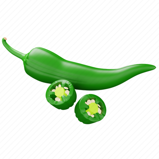 Vegetable, food, fresh, chili green, pepper, spicy, sauce 3D illustration - Download on Iconfinder