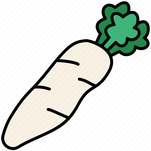 Daikon, vegetable, raw, root vegetable icon - Download on Iconfinder