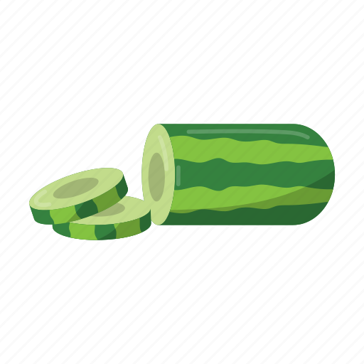 Cucumber, sliced, slice, illustration, vegetable, fruits, slices icon - Download on Iconfinder