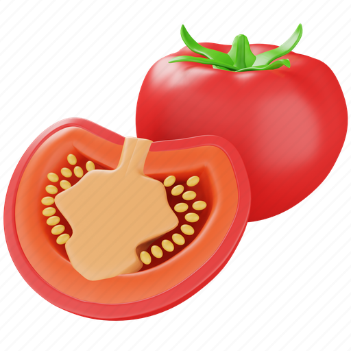 Tomato, vegetable, food, fresh, sauce, cooking, cut 3D illustration - Download on Iconfinder