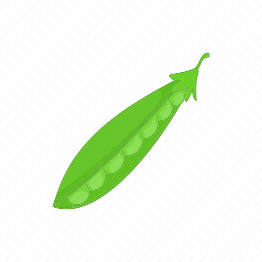 Cartoon, green, healthy, organic, pea, pod, vegetable icon - Download on Iconfinder