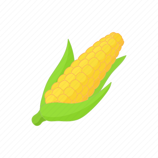 Cartoon, corn, food, maize, vegetarian, yellow icon - Download on Iconfinder