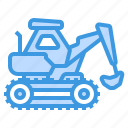 excavator, constructions, vehicle, heavy, transport