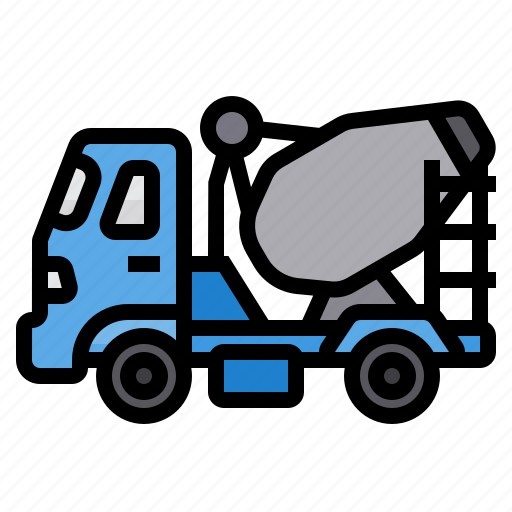 Concrete, mixer, truck, vehicle, automobile icon - Download on Iconfinder