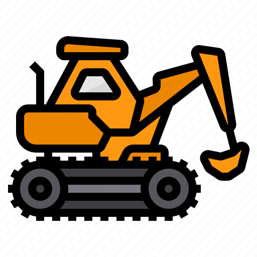 Excavator, constructions, vehicle, heavy, transport icon - Download on Iconfinder