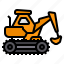 excavator, constructions, vehicle, heavy, transport 