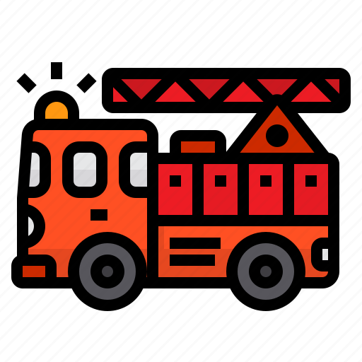 Fire, truck, firefighter, car, vehicle, ladder, emergency icon - Download on Iconfinder