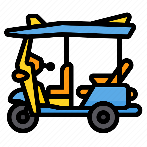 Tuk, car, vehicle, transport, three, wheeler icon - Download on Iconfinder