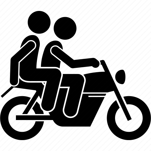 Motorbike, motorcycle, passenger, person, pillion, rider, two icon - Download on Iconfinder