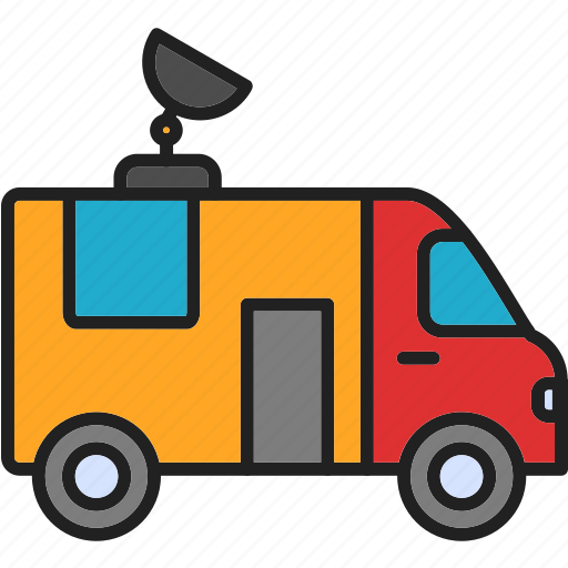 News, van, tv, television, vehicle, transport, press icon - Download on Iconfinder