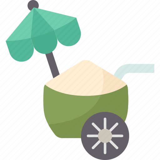 Coconut, water, extractor, cart, tropical icon - Download on Iconfinder