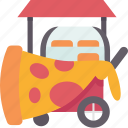 pizza, cart, street, food, delicious