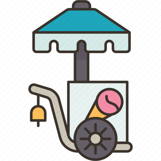 Ice, cream, push, cart, dessert icon - Download on Iconfinder