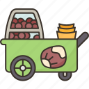 chestnut, cart, snack, nut, roast