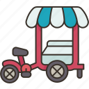 tricycle, cart, vendor, stall, mobile