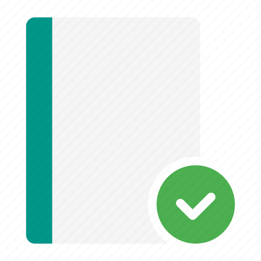 Book, check, checkmark, done, notebook, read icon - Download on Iconfinder