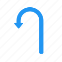 arrow, direction, left, sign, traffic, transport, turn