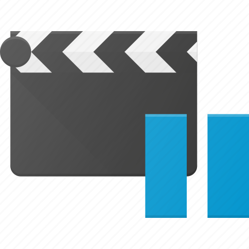 Clapper, clip, cut, movie, pause icon - Download on Iconfinder