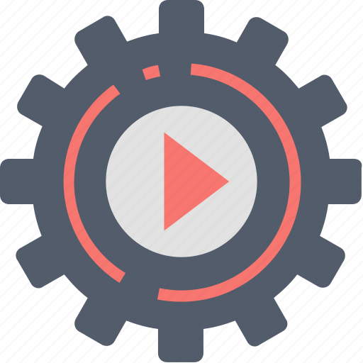 Video, cog, gear, media, movie, play, settings icon - Download on Iconfinder