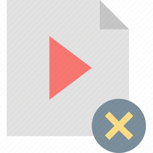 Video, cross, delete, file, movie, play icon - Download on Iconfinder