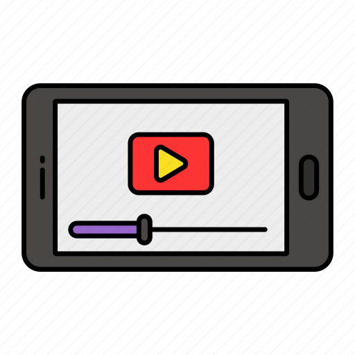 Online, video, live, watching, youtube, channel, play button icon - Download on Iconfinder