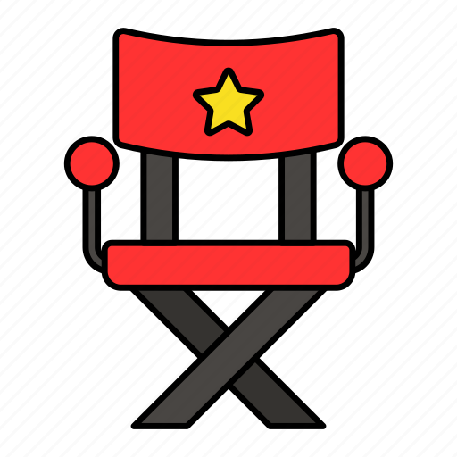 Star, director, foldable, wooden, chair, celebrity icon - Download on Iconfinder