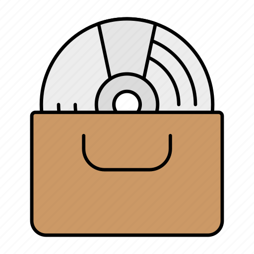 Phonograph record, vinyl, disc, music, bag, gramophone disc, dvd icon - Download on Iconfinder