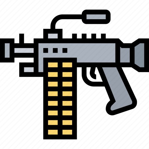 Gun, machine, trigger, military, army icon - Download on Iconfinder