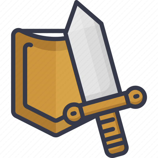Action, game, play, player, shield, sword, weapon icon - Download on Iconfinder