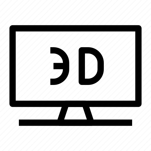 3d television, tv, media, movie, screen icon - Download on Iconfinder