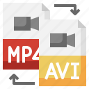 convert, mp4, avi, file, circular, arrows, video