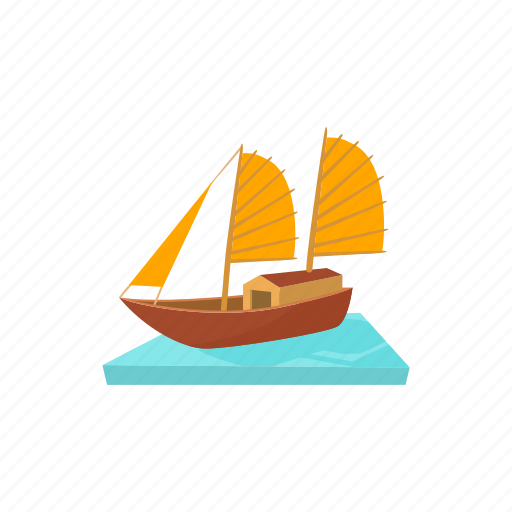 Boat, cartoon, sail, sea, ship, thai, vietnam icon - Download on Iconfinder