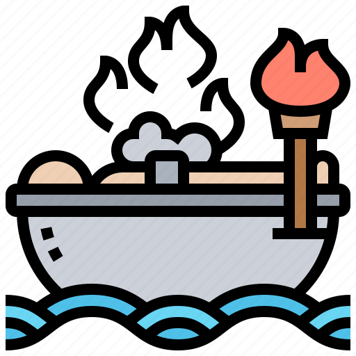 Burial, funeral, ship, traditional, viking icon - Download on Iconfinder