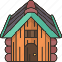 cottage, wooden, house, countryside, building
